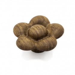 Ручка-кнопка деревянная Flower, дуб, дерево светлое, мм/54мм, Россия, HL-043M